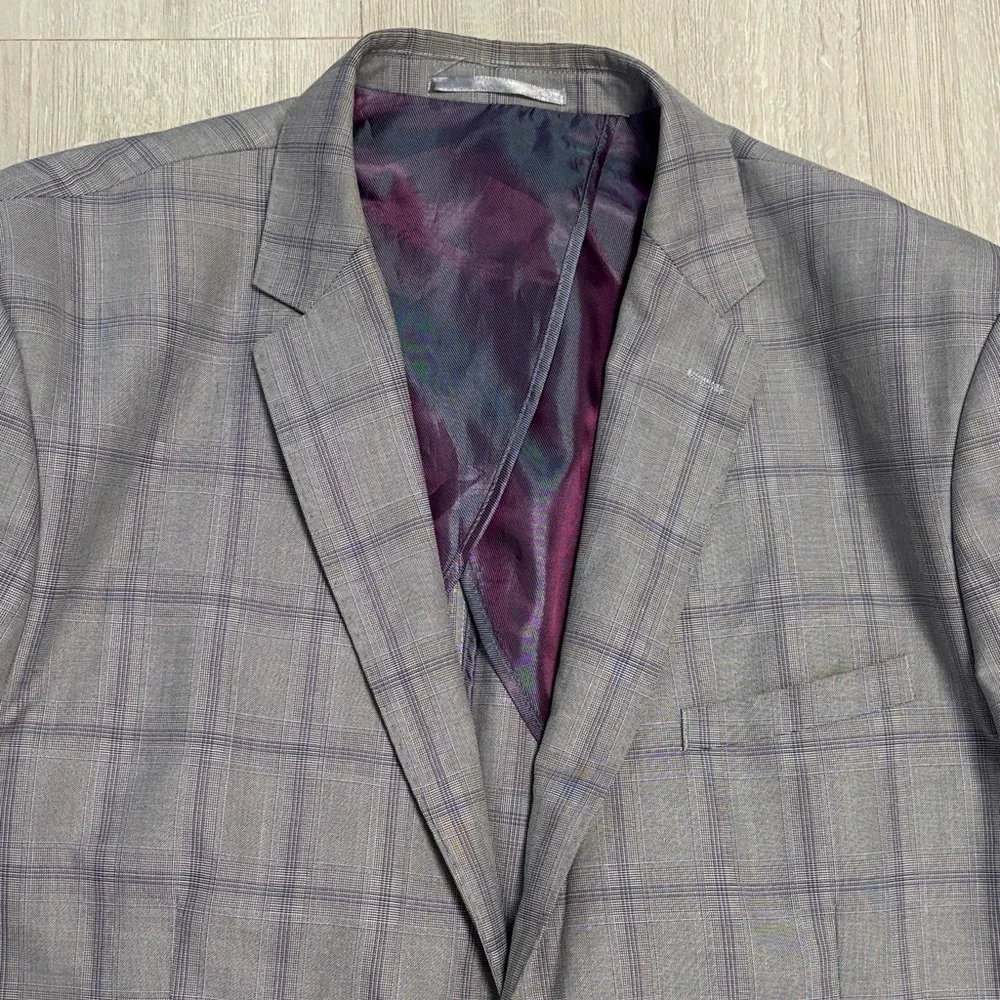 🔥BUNDLESALE Mens 48R Antonio Cardinni Silk Blend Plaid Blazer Sports Coat Jacket
